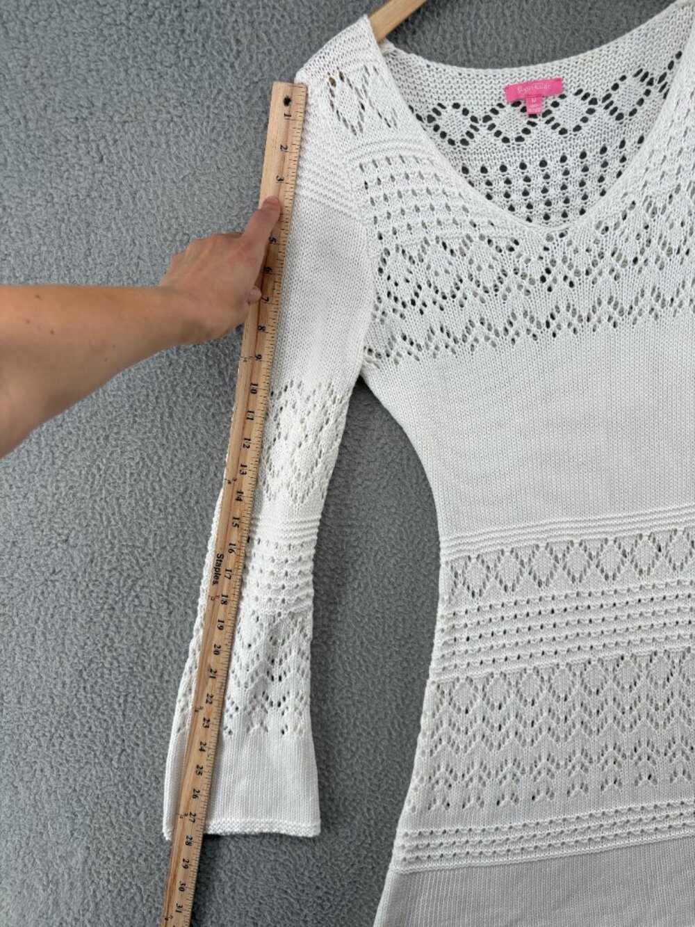Dolls Kill Sugar Thrillz California Dreamin Crochet Mini Dress M Bell Sleeve - Picture 11 of 15